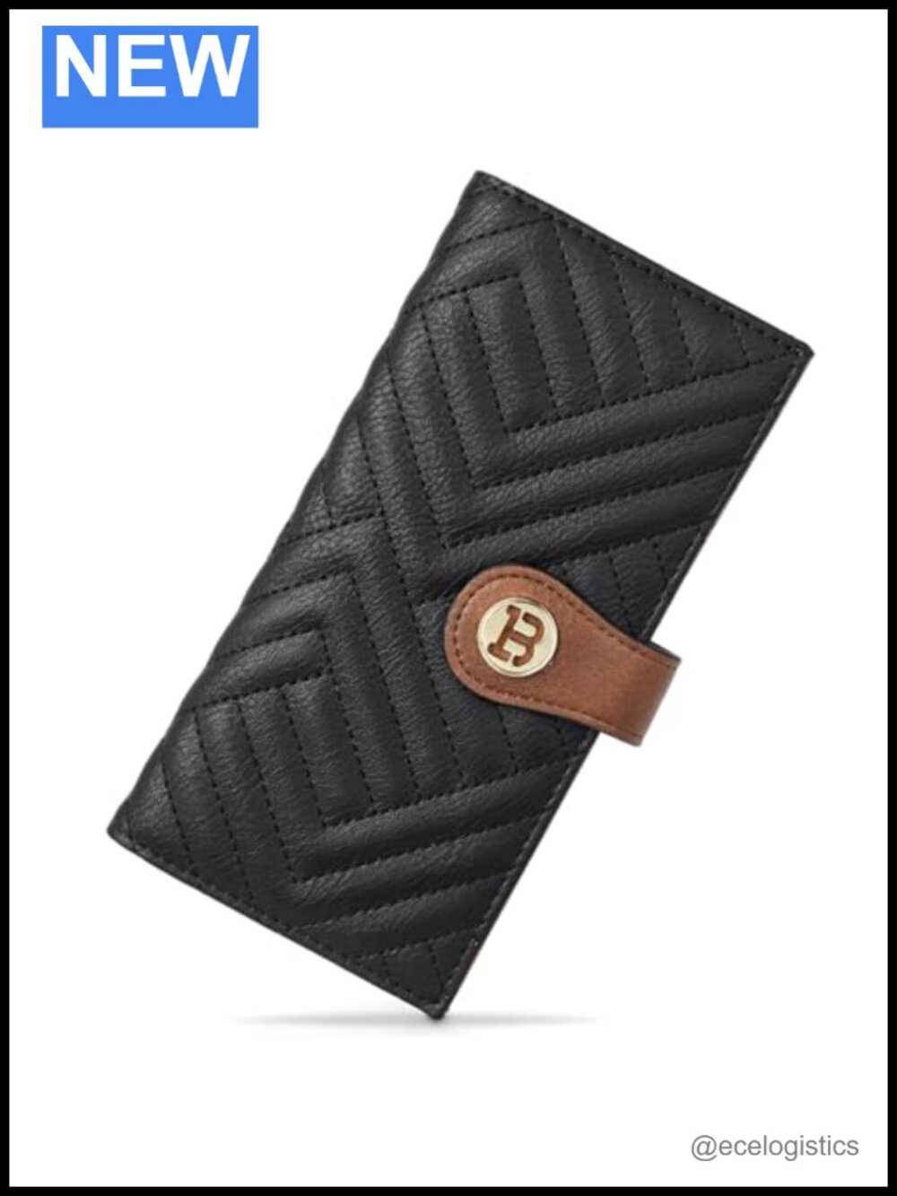 Women's Faux Leather Slim Wallet Crossbody Bag with Zipper